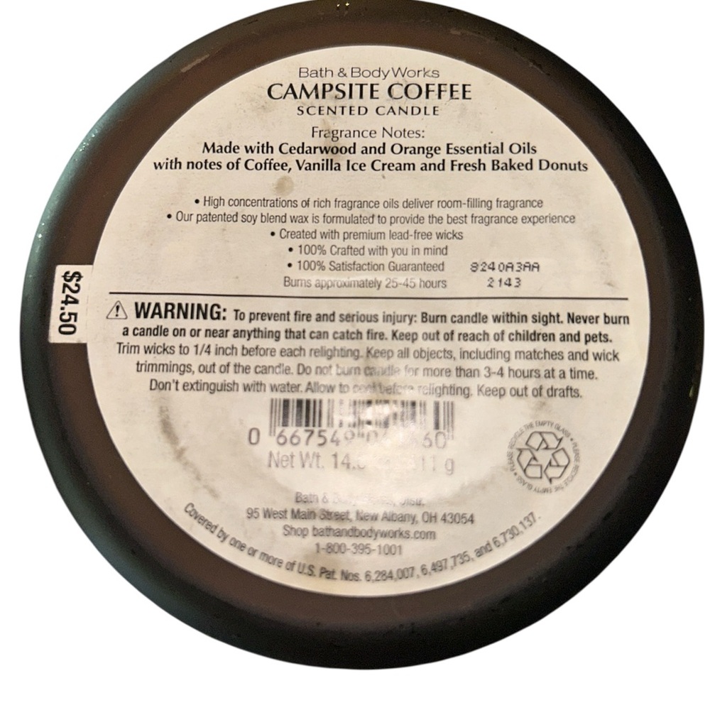 BBW Campsite Coffee 3 Wick 14.5oz Jar Candle - RARE FIND NEW - Picture 4 of 4